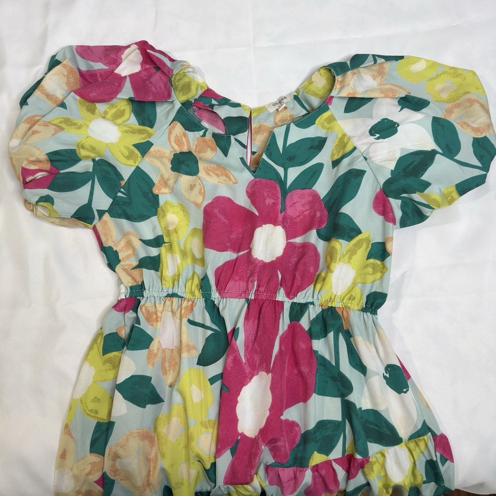 Umgee L Maxi Dress Floral Tropical Resort Vacation Sundress Beachy Peasant Boho - Picture 6 of 12